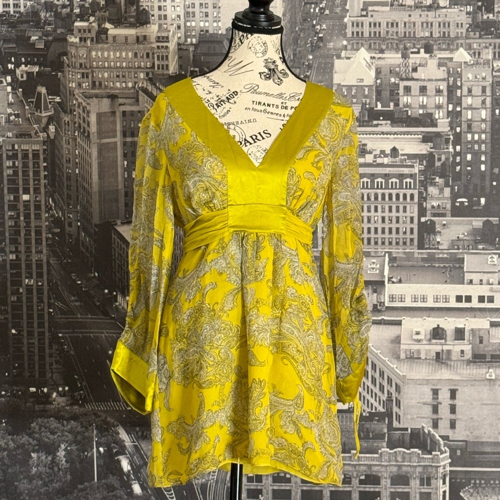 V-Neck Paisley Print Dress